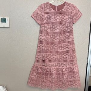 Elegant Pink Lace Dress